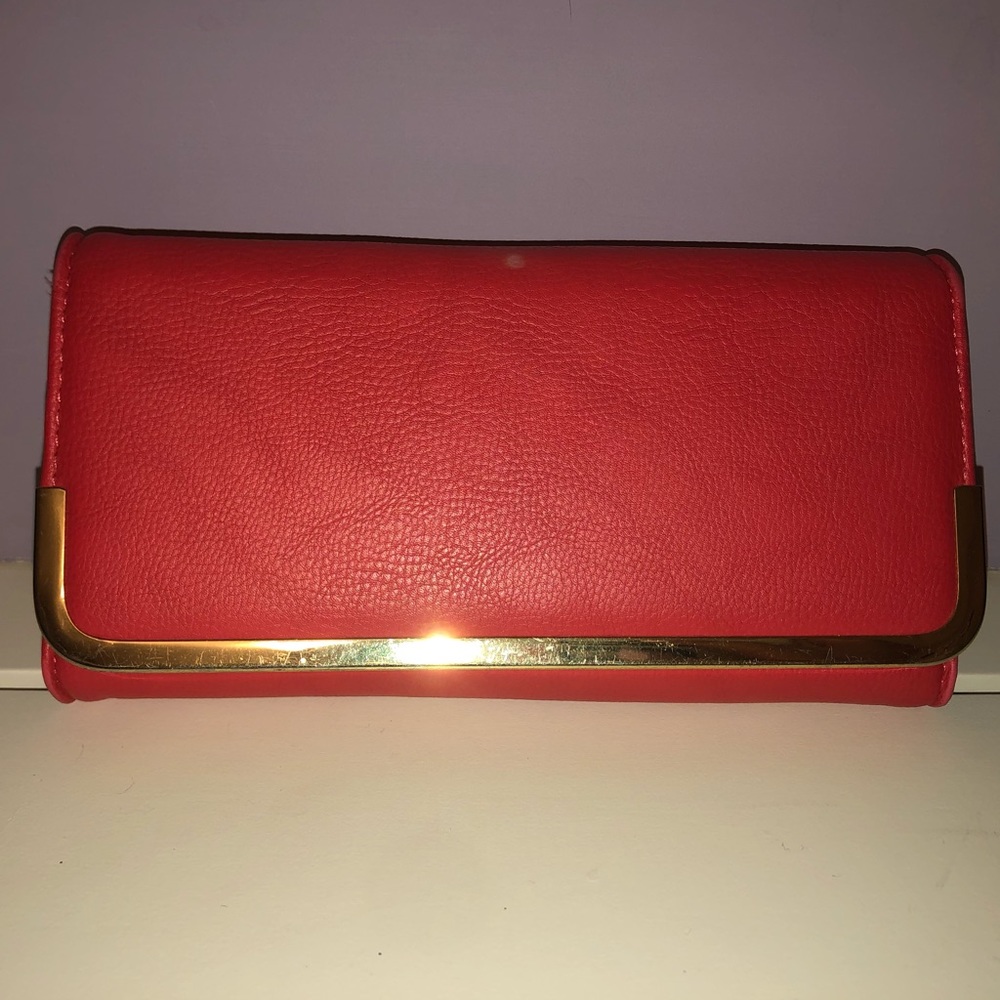 Coral pink wallet
